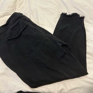 Black distressed jeans!